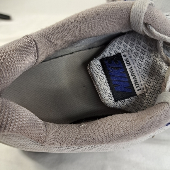 NIKE Gray & Blue Lunarglide 4 Sneakers Youth (big kid) Size 5 - Picture 8 of 9